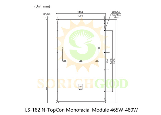 465W 182 N-TopCon Monofacial Module Monocrystalline Silicon Panels
