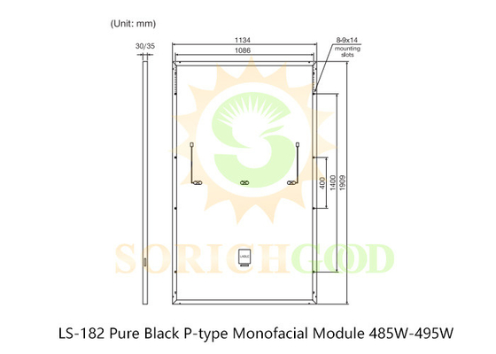 485W 182mm Monocrystalline Silicon PV Module Mono Si Solar Cells
