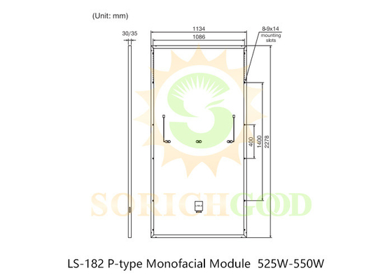 525W-550W Monocrystalline Silicon Panels For Large Scale Solar Power Installations