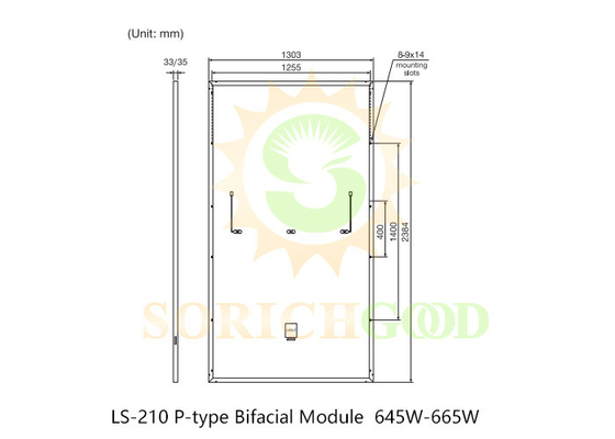 PM645 High Power Output 210 Pure Black P-Type Monofacial Module