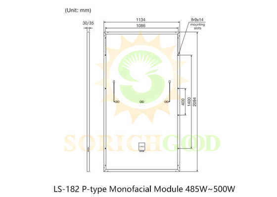 485W Powerful 21.06% Efficiency Monocrystalline Silicon Panels For Solar Applications
