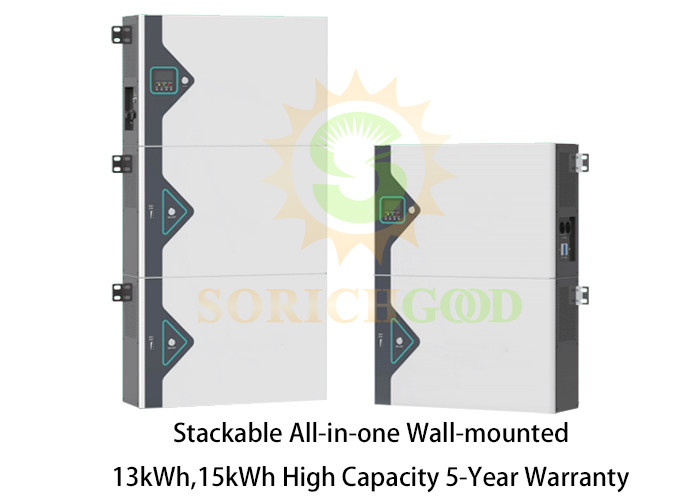 IP65 13kWh 15kWh Lithium Battery Storage With DB Stackable All In One Wall Mounted Battery Series
