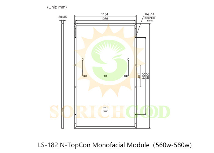 560W 182 N-TopCon Monofacial Module Monocrystalline Silicon Panels