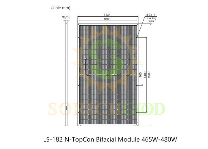465W Bifacial Monocrystalline Silicon Panels For Environmental Conditions