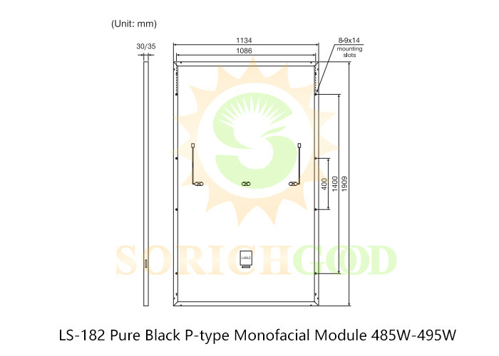 485W 182mm Monocrystalline Silicon PV Module Mono Si Solar Cells