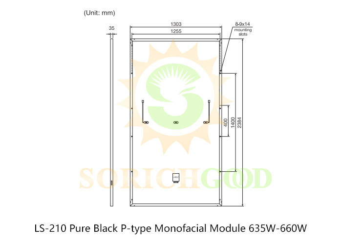 635W 210 Pure Black P-Type Monofacial Module For BIPV And Rooftop Systems