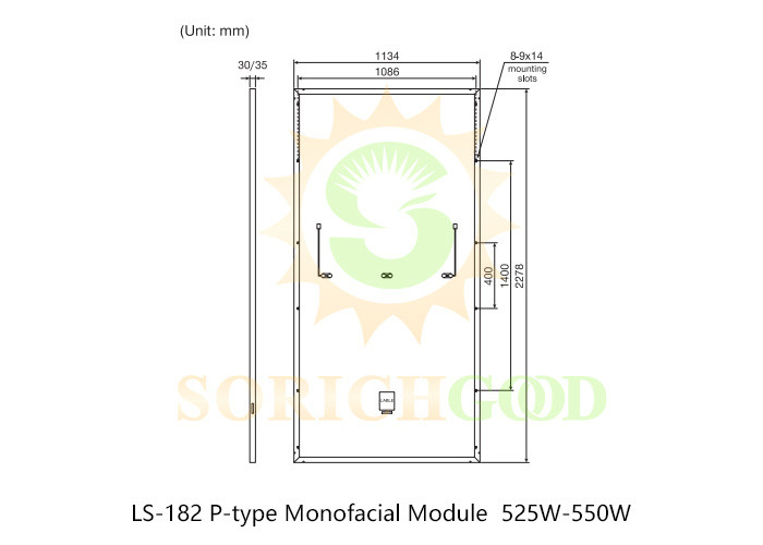 525W-550W Monocrystalline Silicon Panels For Large Scale Solar Power Installations