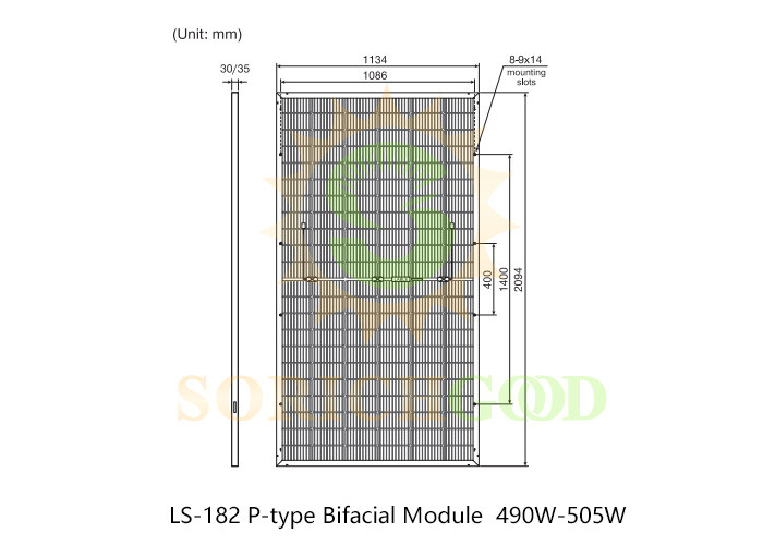 PB490 P-type Bifacial Monocrystalline Silicon Panels for Utility-Scale Installations
