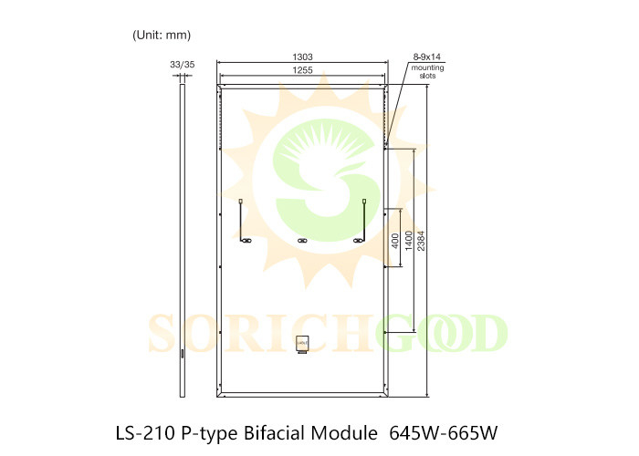 PM645 High Power Output 210 Pure Black P-Type Monofacial Module