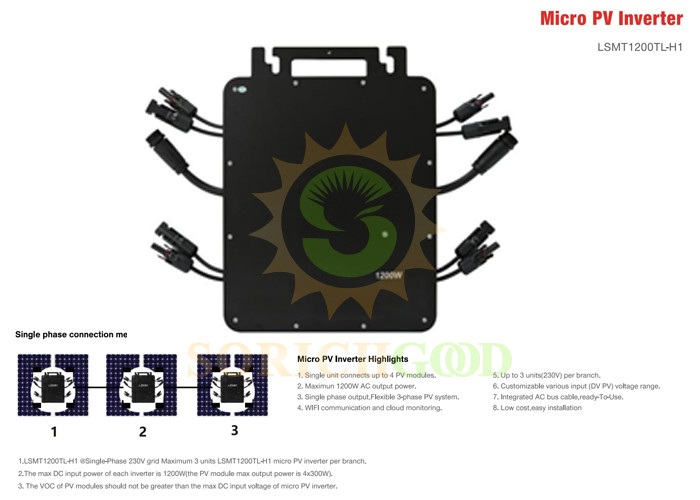1200W Microinverters High Power Output For Residential Commercial PV Setups