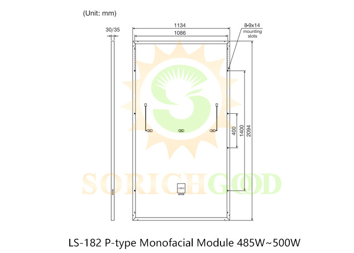 485W Powerful 21.06% Efficiency Monocrystalline Silicon Panels For Solar Applications