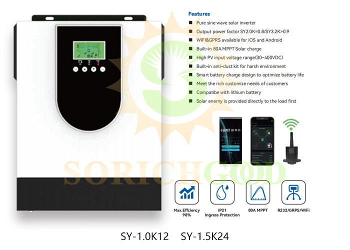 80A Hybrid Inverter For Grid Connected And Off Grid Solar Systems With MPPT Technology