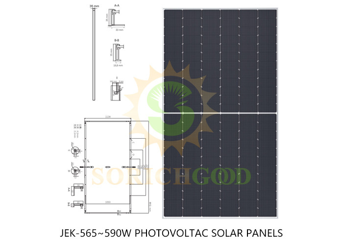 560W Mono Crystalline Solar Cell For Mechanical Load Requirements