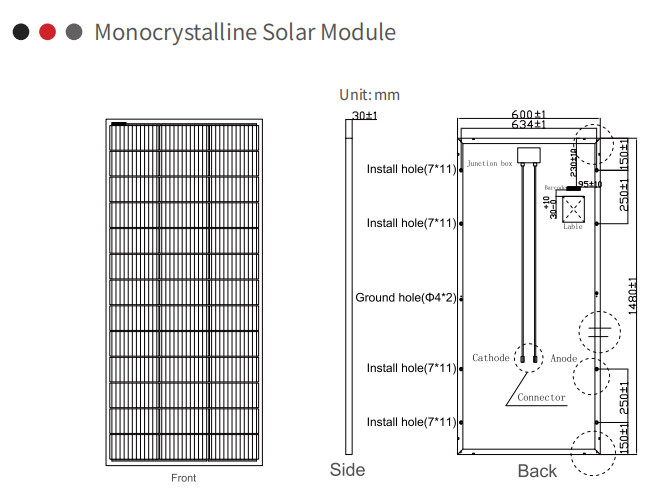 19.23% Module Efficiency Monocrystalline Silicon Panels for Optimal Solar Power
